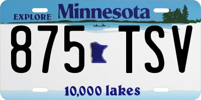 MN license plate 875TSV