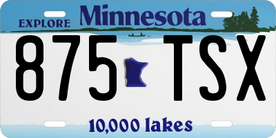 MN license plate 875TSX