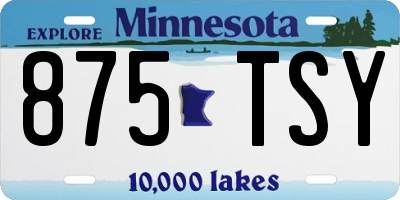 MN license plate 875TSY