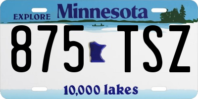 MN license plate 875TSZ