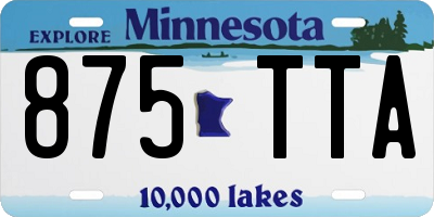 MN license plate 875TTA