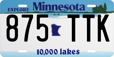 MN license plate 875TTK