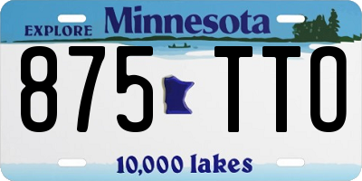 MN license plate 875TTO