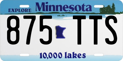 MN license plate 875TTS