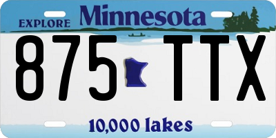 MN license plate 875TTX
