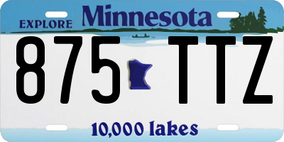 MN license plate 875TTZ