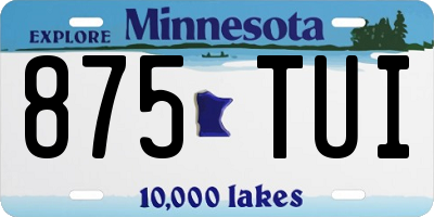 MN license plate 875TUI