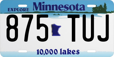 MN license plate 875TUJ