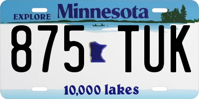 MN license plate 875TUK