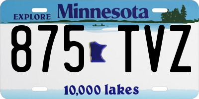 MN license plate 875TVZ
