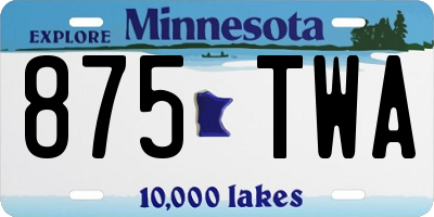 MN license plate 875TWA
