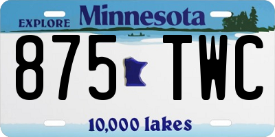 MN license plate 875TWC