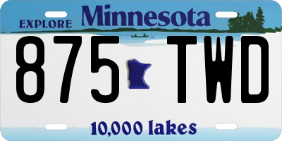 MN license plate 875TWD