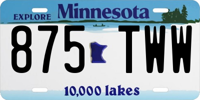 MN license plate 875TWW