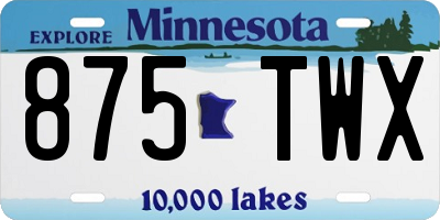 MN license plate 875TWX