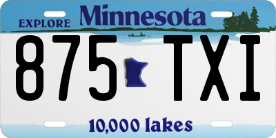 MN license plate 875TXI