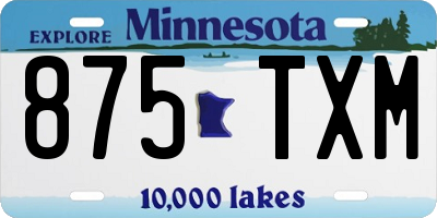 MN license plate 875TXM