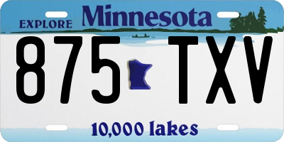 MN license plate 875TXV
