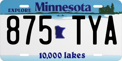 MN license plate 875TYA