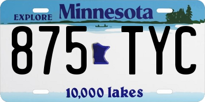 MN license plate 875TYC