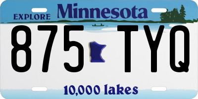 MN license plate 875TYQ
