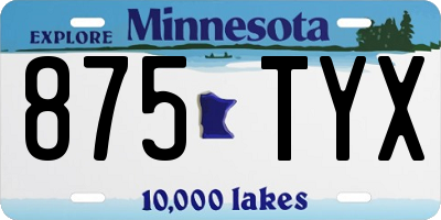 MN license plate 875TYX
