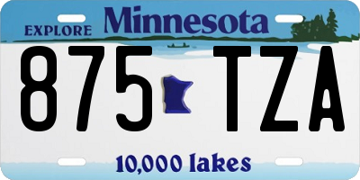 MN license plate 875TZA