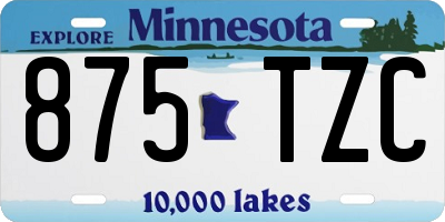 MN license plate 875TZC
