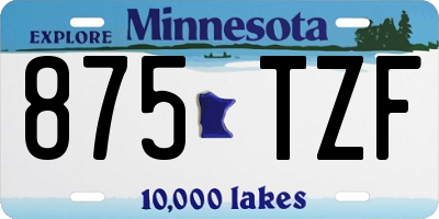 MN license plate 875TZF