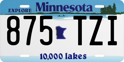 MN license plate 875TZI