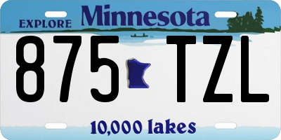 MN license plate 875TZL