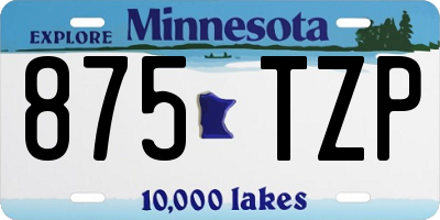 MN license plate 875TZP