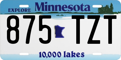MN license plate 875TZT