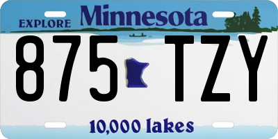MN license plate 875TZY