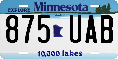 MN license plate 875UAB