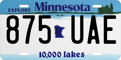 MN license plate 875UAE