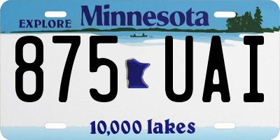MN license plate 875UAI