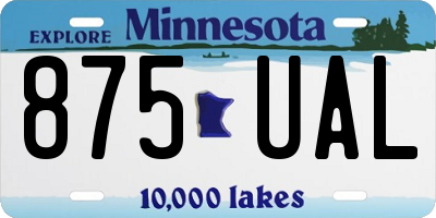 MN license plate 875UAL