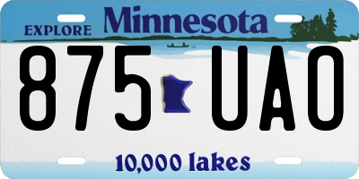 MN license plate 875UAO