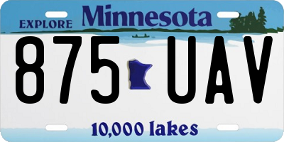 MN license plate 875UAV