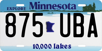 MN license plate 875UBA