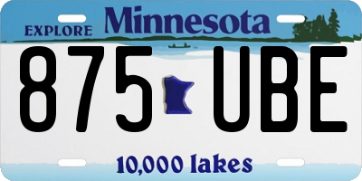 MN license plate 875UBE
