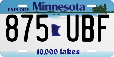 MN license plate 875UBF