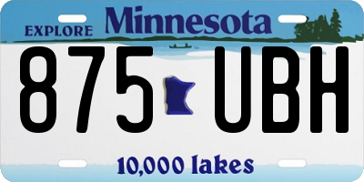 MN license plate 875UBH