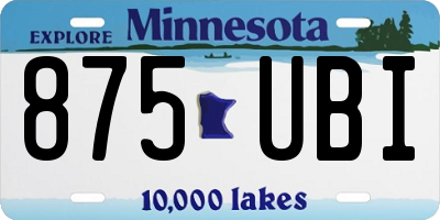 MN license plate 875UBI
