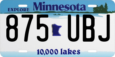 MN license plate 875UBJ