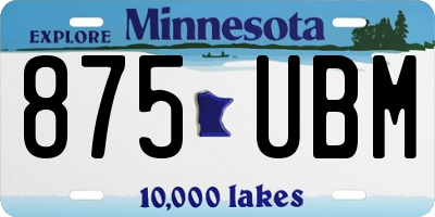 MN license plate 875UBM