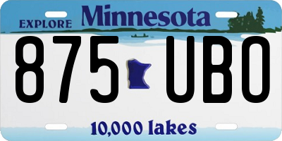 MN license plate 875UBO