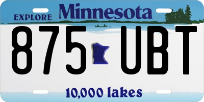 MN license plate 875UBT