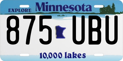 MN license plate 875UBU
